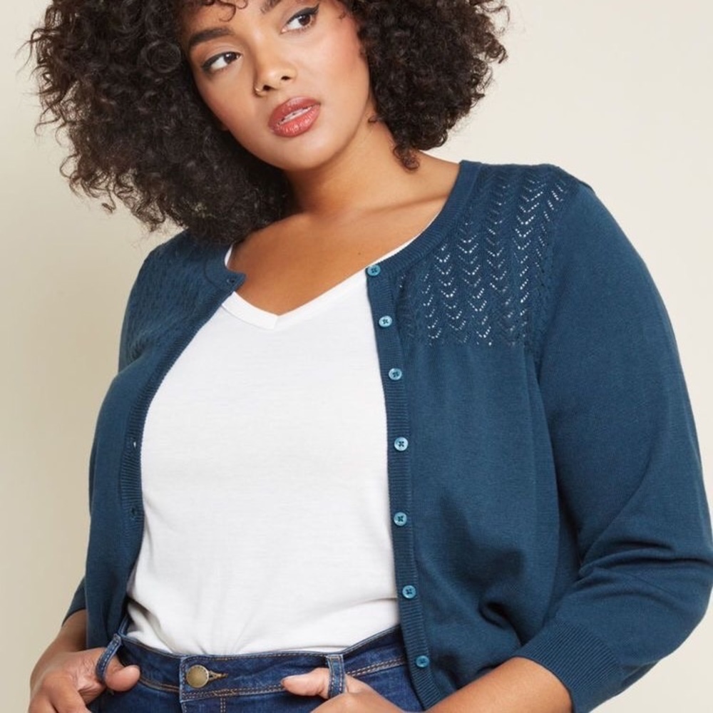 NWT MODCLOTH Pointelle Perfection Cropped Cardigan